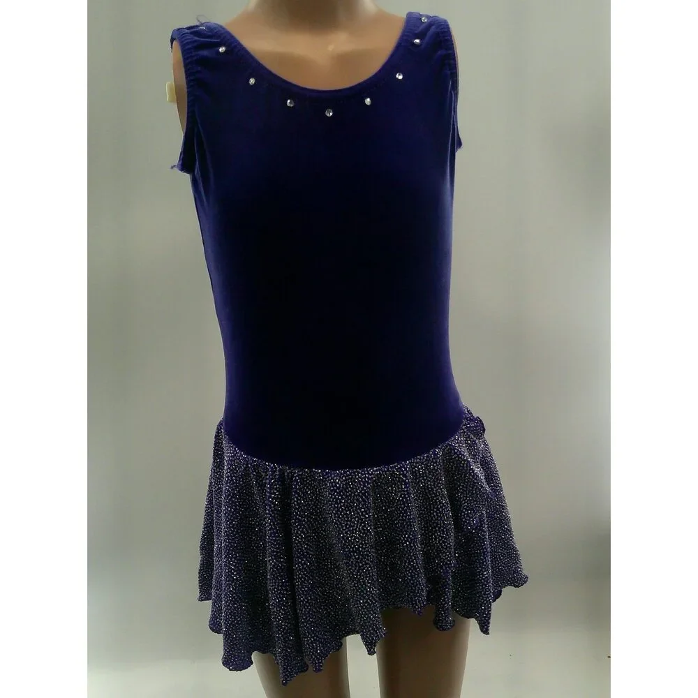 Pre-Owned Dance Costume Medium Child Blue Costume Gallery Lyrical Ballet Jazz G